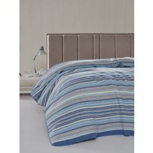 Пледы: Плед KARNA хлопок "RAINBOW" 150х200 см цвет голубой