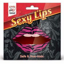 Erotic Fantasy Lip Tattoo Тигровый розовый (розовый с черным)