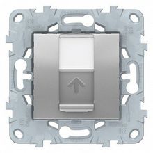 Розетка компьютерная 1xRJ45 Cat.5 UNICA NEW, алюминий |  код. NU541130 |  Schneider Electric