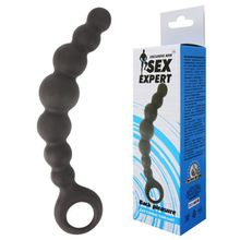 Bior toys Чёрная анальная цепочка Sex Expert - 15 см. (черный)