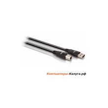 Кабель соед. Philips  SWU2112 10   USB кабель чёрный 2м с A B соединителями (А папа   В мама)