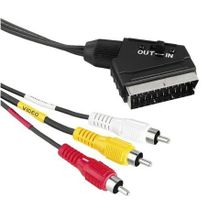 Кабель аудио видео SCART->3xRCA plug, 1.5 м, с переключ. вход-выход, Premier (5-017)