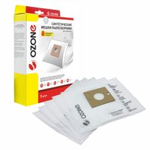 Мешки-пылесборники Ozone синтетические 5 шт + микрофильтр для пылесоса AKIRA, BIMATEK, BORK, CENTEK, DELONGHI, DELTA, ECON, ELDOM, ELEKTA, ELENBERG, EUROSTEK, EVGO, FAKIR, HITACHI, HOTPOINT-ARISTON, HYUNDAI, MARTA, MELISSA, MIDEA, NATIONAL, POLARIS, REDMO