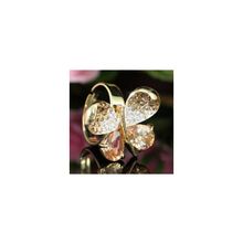Кольцо Пархающая Бабочка с кристаллами Swarovski цвета шампанского