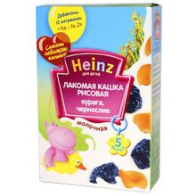 Каша Хайнц (Heinz) Лакомая Рисовая с курагой и черносливом 200г с 5 мес.