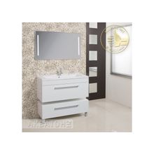 Акватон Мебель для ванной Мадрид 100 (белый) - Набор мебели стандартный (зеркало, раковина, тумба-умывальник)