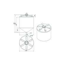 Емкость пластиковая с конусным дном ФM 5000