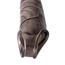 ToyFa Дымчатая фаллическая насадка с подхватом и закрытой головкой - 16,2 см. (дымчатый)
