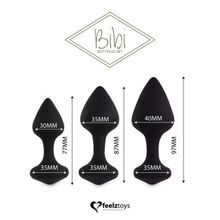 FeelzToys Набор из 3 черных анальных пробок Bibi Butt Plug Set (черный)