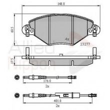 Колодки тормозные передние Citroen C5 2.0i 16 клапанов 2.0HDi 00>