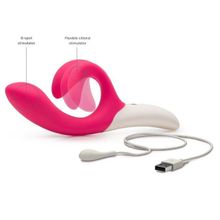 We-vibe Розовый вибромассажёр с клиторальным отростком We Vibe Nova Pink - 21,5 см. (розовый)