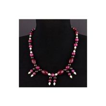 Бусики-Колечки Бусы Гранат, им.Турмалина, жемчуг "Зов сердца" арт.АНТ-3841