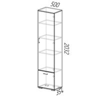 Шкаф бельевой Ника 500х354х2032 Ясень шимо светлый Ясень шимо темный