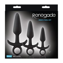 Набор черных анальных пробок с держателем Renegade Men s Tool Kit Черный