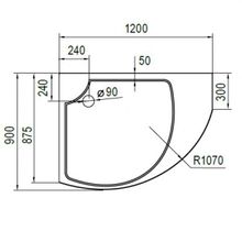 Душевой поддон Cezares Triumph Type RH (R) (120х90) акрил