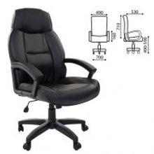 Кресло для руководителя, офисное BRABIX Formula EX-537", экокожа, черное"