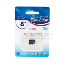 SB8GBSDCL10-00, карта памяти MicroSDHC 8GB, Class 10, без адаптера, SmartBuy