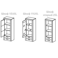 Шкаф-витрина 1V2SL Oskar