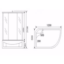 Душевая кабина Aqualux (AQ-4072GFL) 120х80 тонированное стекло левая