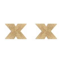 Bijoux Indiscrets Золотистые крестообразные пэстисы FLASH CROSS PASTIES (золотистый)