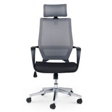 Кресло офисное Варио 2 черный пластик серая сетка спинка черная ткань сиденье