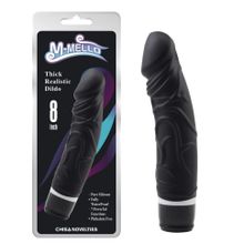 Черный вибратор-реалистик Thick Realistic Dildo - 19,5 см. (236812)