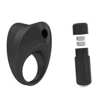 OVO Чёрное эрекционное кольцо B10 с вибрацией