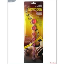Eroticon Розовая анальная цепочка с ручкой - 30 см.
