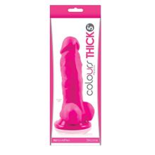 Розовый фаллоимитатор Pleasures Thick 5 Dildo - 18,3 см. Розовый