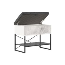 Алмаз. Любимый дом Норд Банкетка 600 (Белый глянец Статуарио Светло-серый, ткань Nitro Black)