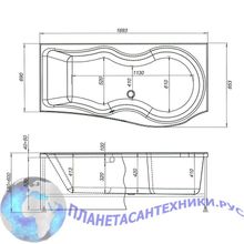 Акриловая ванна Aquanet Nicol 170x85 R