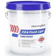 ДАНОГИПС Шитрок шпатлевка готовая для стыков ГКЛ (17л=18,7кг)   DANOGIPS Sheetrock Fill&Finish Light шпаклевка облегченная финишная (17л=18,7кг)