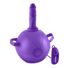 Фиолетовый надувной мяч с вибронасадкой Vibrating Mini Sex Ball - 15,2 см. Фиолетовый
