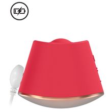 Красный клиторальный стимулятор Dazzling с вибрацией и ротацией - 6,7 см. Красный
