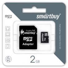 Карта памяти MicroSD 2 Gb SmartBuy + адаптер SD (SB2GBSD-01)