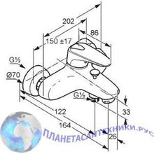 Смеситель для ванны Kludi Objekta mix 336530575