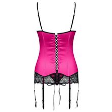 Obsessive Атласный корсет с кружевом Roseberry Corset (S-M   розовый)