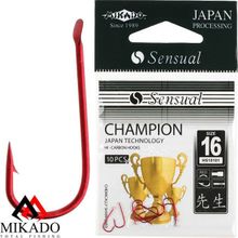 Крючки Mikado SENSUAL - CHAMPION № 10 RED (с лопаткой) ( 10 шт.)