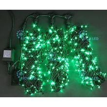 Rich LED RL-T3*20N2-B G Уличная светодиодная гирлянда Спайдер, 3 нити по 20 м, зеленый, 8 режимов, провод черный