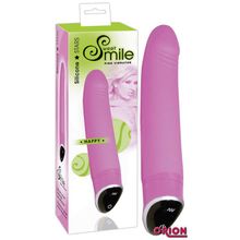 Розовый вибратор Smile Happy - 22 см. Розовый