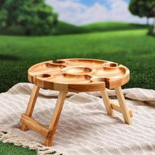 Подставка для вина и закусок Изабелла, раскладная, массив ясеня