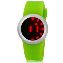Ультратонкие силиконовые LED часы Nexer G1218 зеленые