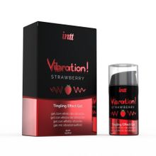 Жидкий интимный гель с эффектом вибрации Vibration! Strawberry - 15 мл. (240365)