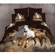 Постельное белье Сатин Евро Лошади Famille RS97-3