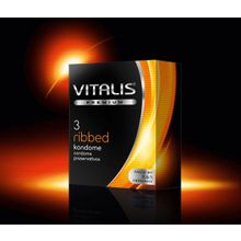 R&S GmbH Ребристые презервативы VITALIS premium №3 Ribbed - 3 шт. (прозрачный)