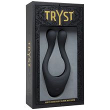 Doc Johnson Чёрный вибромассажер для пар TRYST Multi Erogenous Zone Massager (черный)