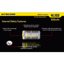 NiteCore Аккумулятор Li-Ion Nitecore 16340 PCB 650 mAh, 3.7 В.