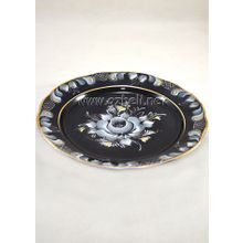 Тарелка мелкая закусочная в кобальте. Гжельский фарфор. арт. 9400