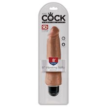 Кофейный вибратор-реалистик 8  Vibrating Stiffy - 24,8 см.