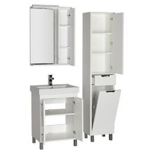 Тумба с раковиной Aquanet Гретта 60  2 двери белая